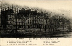 Carte postale ancienne Paris (4e) Quai d'Anjou Maisons historiques
                                                                     à Paris 4e
                                