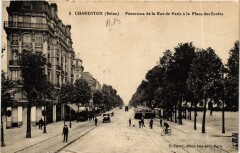 Charenton - Panorama de la Rue de Paris a la Place des Ecoles