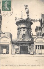 Carte postale ancienne Le Moulin Rouge, Place Blanche
                                                                     à Paris 18e
                                