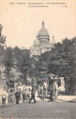 Carte postale ancienne Paris XVIIIe Montmartre Le Sacre Coeur Et Le Funiculaire
                                                                     à Paris
                                