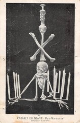Carte postale ancienne Montmartre - Cabaret du Néant - Lampadaire funéraire
                                                                     à Paris 18e
                                