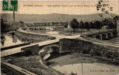 Givors Les Quatre Ponts sur la Gare d'eau et le Gier à Givors