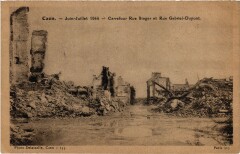 Caen Carrefour Rue Singer et Rue Gabriel-Dupont - 1944
