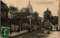 Carte postale ancienne Montmartre - Rue de La Barre vers le Sacre-Coeur
                                                                     à Paris 18e
                                