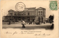 Carte postale ancienne La Gare de Vincennes
                                                                     à Paris 12e
                                