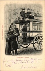 Carte postale ancienne Paris Petits Metiers Conducteur d'omnibus
                                                                     à Paris
                                