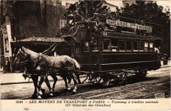 Paris Moyens de tranport Tramway a traction animale Transport