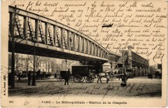 Carte postale ancienne Le Métropolitain - Station de la Chapelle
                                                                     à Paris 10e
                                