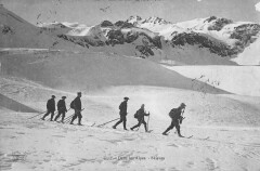 Dans Les Alpes Skieurs