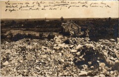 Etreilles Ruines de l'Eglise guerre militaire carte photo