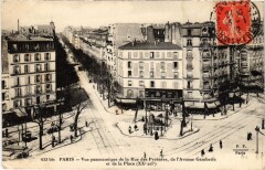 Vue panoramique de la Rue des Pyrénées, de l'Avenue Gambetta et de la Place -
																					75020 Paris 20e
																			