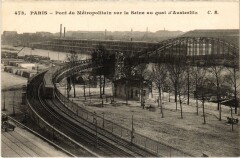 Pont du Métropolitain sur la Seine au quai d' Austerlitz à Paris 12e