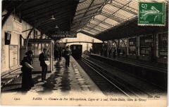 Carte postale ancienne Chemin de Fer Métropolitain - Ligne n° 2 Sud Etoile-Italie - Gare de Suffren
                                                                     à Paris 15e
                                