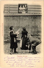 Carte postale ancienne Paris Petits Metiers Chanteurs de Cours
                                                                     à Paris
                                