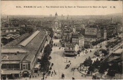 Vue Générale vers la Gare de Vincennes et la Gare de Lyon à Paris 12e