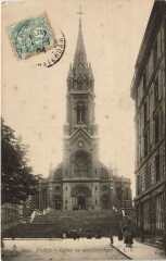 Carte postale ancienne Eglise de Ménilmontant
                                                                     à Paris 20e
                                