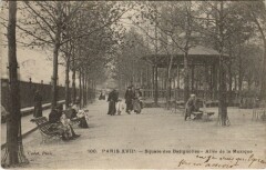 Carte postale ancienne Square des Batignolles - Allée de la Musique
                                                                     à Paris 17e
                                