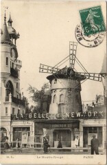 Carte postale ancienne Le Moulin Rouge
                                                                     à Paris 18e
                                