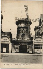 Carte postale ancienne Le Moulin Rouge, Place Blanche
                                                                     à Paris 18e
                                