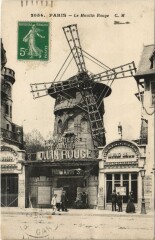 Carte postale ancienne Le Moulin Rouge
                                                                     à Paris 18e
                                