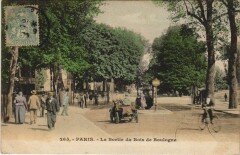 Carte postale ancienne La Sortie du Bois de Boulogne
                                                                     à Paris 16e
                                
