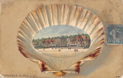 Trouville Cpa Gaufree La Plage Decors Au Coquillage Coquille Saint-Jacques