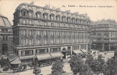 Carte postale ancienne Paris 1er arrt Rue Du Louvre Et Central Hotel
                                                                     à Paris 1er
                                
