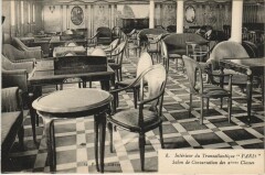 Interieur du Transatlantique Paris - Salon - 2. Classes Ships