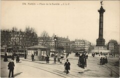 Carte postale ancienne Place de la Bastille
                                                                     à Paris 12e
                                