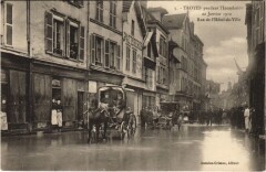 Troyes Inondation 1910 Rue de l'hotel de Ville à Troyes