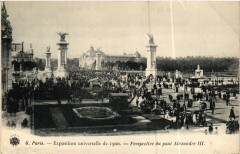 Paris Expo 1900 - Perspective du Pont Alexandre Iii