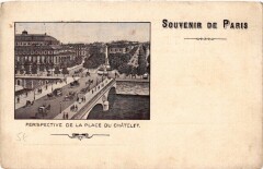 Paris (1e) Perspective de la Place du Chatelet à Paris 1er