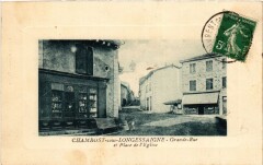 Chambost-Longessaigne Grande Rue et Place de l'Eglise à Chambost-Longessaigne