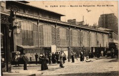 Carte postale ancienne Marché des Batignolles - Rue des Moines
                                                                     à Paris 17e
                                