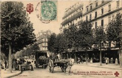 Carte postale ancienne Avenue Villiers - vue prise du Boulevard des Batignolles
                                                                     à Paris 8e
                                