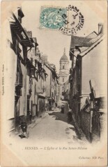 Rennes Eglise et la Rue Sainte-Melaine à Rennes
