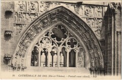 Carte postale ancienne 94 - Dol.  Cathédrale. Portail ouest (détail). Nd Phot.
                                                                     à Dol-de-Bretagne
                                