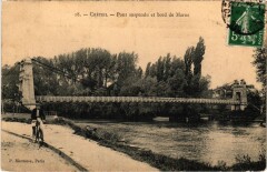 Creteil Pont Suspendu et bord de Marne France