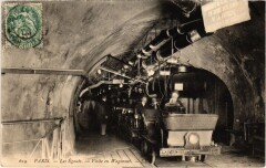 Carte postale ancienne Paris Souterrain Les Egouts Visite en wagonnet
                                