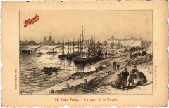 Carte postale ancienne Vieux Paris Quai de la Rapee
                                                                     à Paris 12e
                                