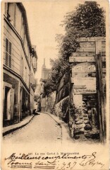 Carte postale ancienne La rue Cortot à Montmartre
                                                                     à Paris 18e
                                