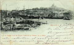 Marseille Le Vieux Port et Notre-Dame de la Garde à Marseille