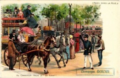 Carte postale ancienne Paris dans la Rue au Carrefour halte la en avant
                                                                     à Paris
                                