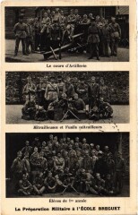 Carte postale ancienne La Préparation Militaire à l'Ecole Bréguet
                                                                     à Paris 15e
                                