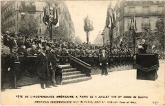 Carte postale ancienne Fête de l'indépendance Américaine à Paris le 4 Juillet 1918 - La Tribune officielle
                                                                     à Paris 16e
                                