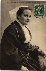 Carte postale ancienne Guingamp Jeune Fille - Etude des Coiffes de Bretagne
                                                                     à Guingamp
                                