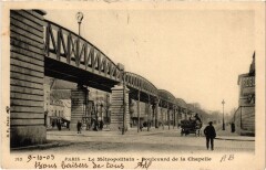 Carte postale ancienne Le Métropolitain - Boulevard de la Chapelle
                                                                     à Paris 10e
                                