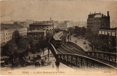 Carte postale ancienne Le Métro - Boulevard de la Villette - la Rotonde
                                                                     à Paris 19e
                                