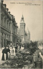 Paris 4e marché aux Fleurs Tour de l'Horloge