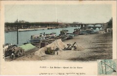 Carte postale ancienne La Seine - Quai de la Gare
                                                                     à Paris 13e
                                